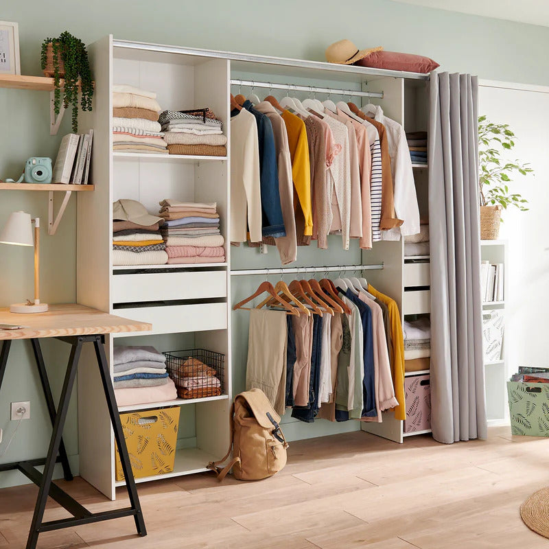 Kit dressing décor blanc l. 200 x H. 200,4 x P. 48,25 cm