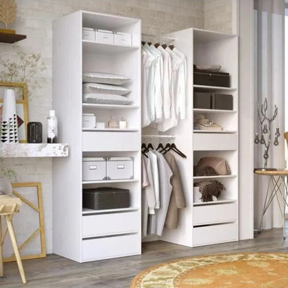 Kit dressing 2 colonnes + 2 penderies + 6 tiroirs