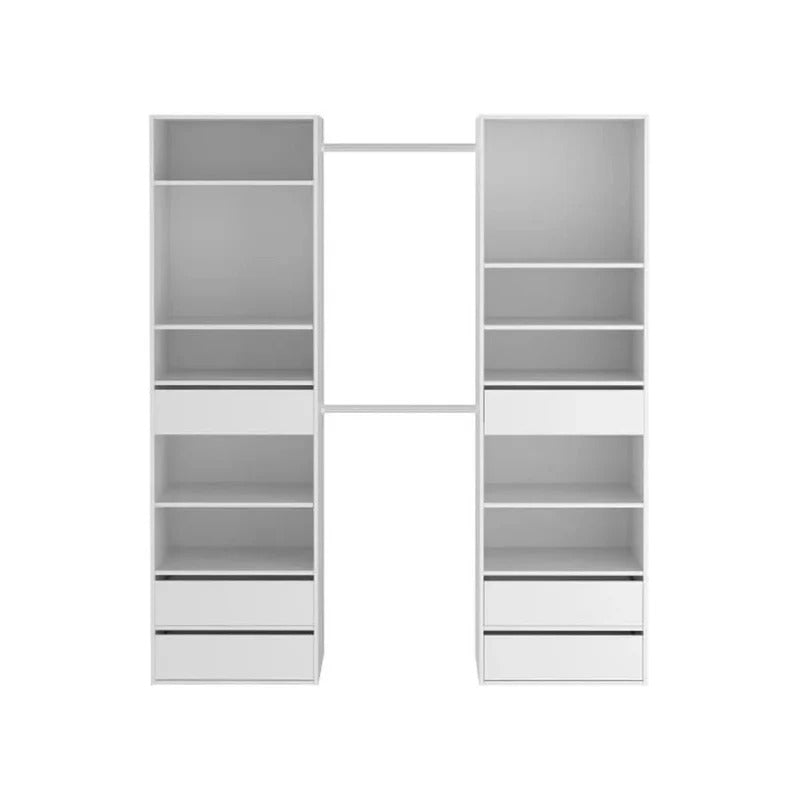 Kit dressing 2 colonnes + 2 penderies + 6 tiroirs