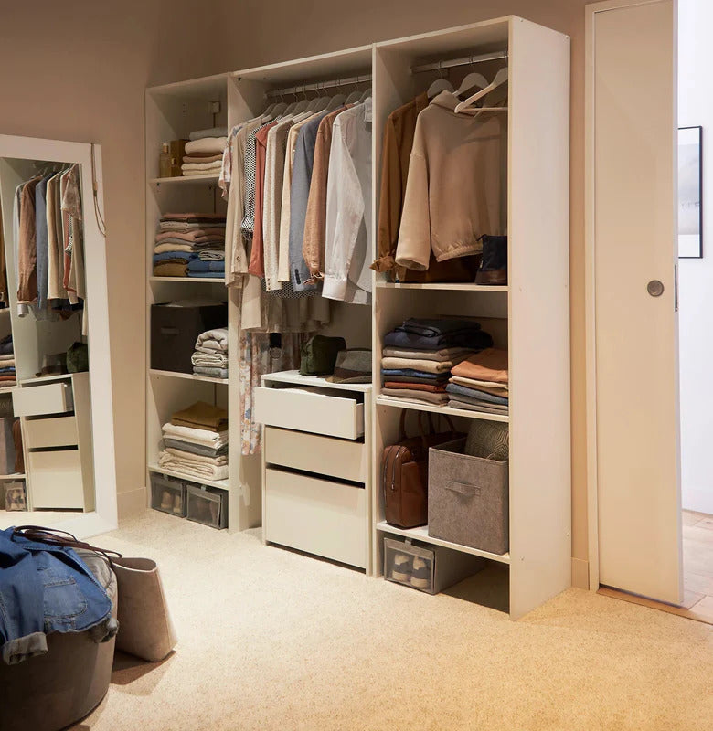 Kit dressing 2 colonnes avec bloc tiroirs Mobil blanc