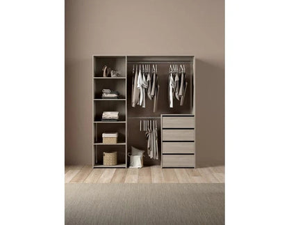 Kit dressing Karisma imitation chêne H. 200 x L. 180 x P. 40 cm