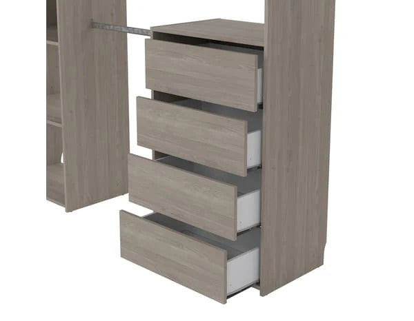 Kit dressing Karisma imitation chêne H. 200 x L. 180 x P. 40 cm