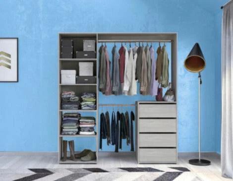 Kit dressing Karisma imitation chêne H. 200 x L. 180 x P. 40 cm