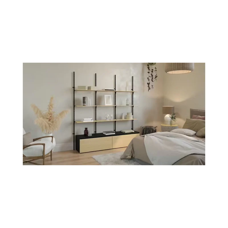 Meuble dressing modulable KALI blanc et bois