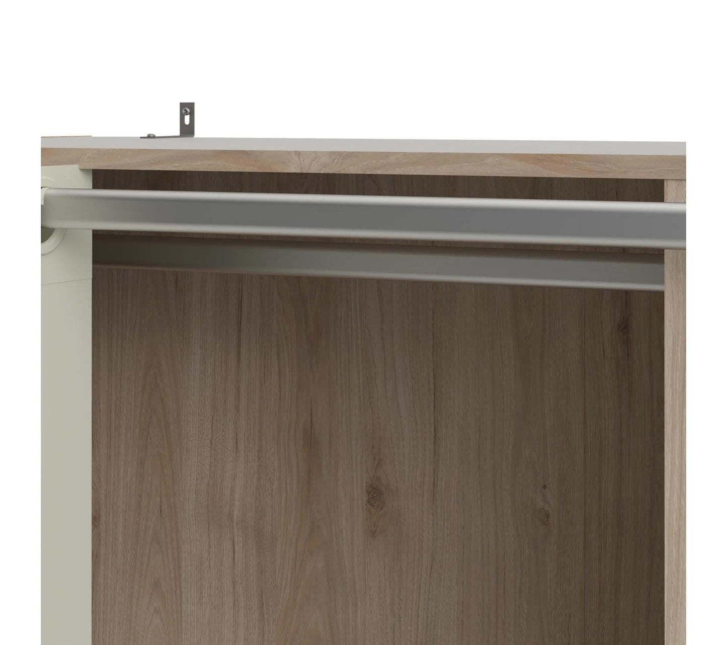 Kit dressing avec rideau beige L.105 cm OPTIMAL 2 imitation chêne