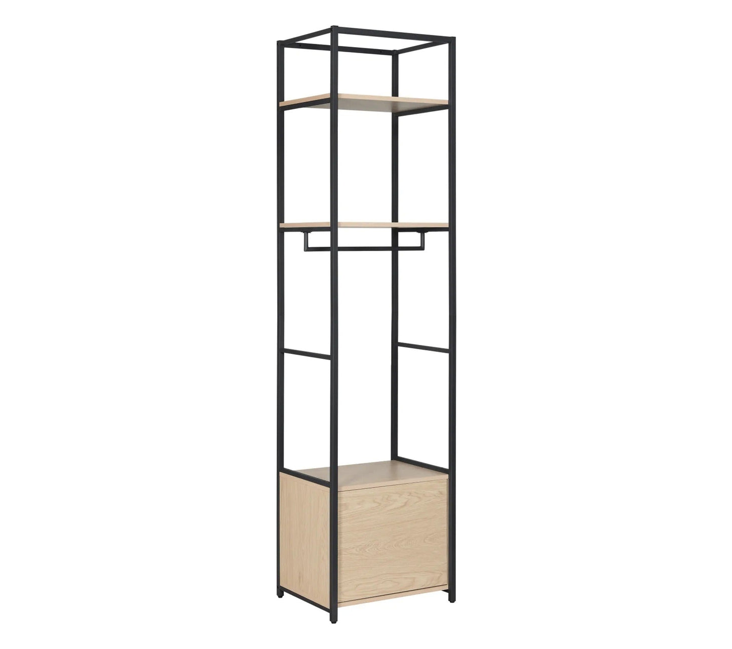 Portant Vêtements Fermé Bois Et Métal Noir L50 X H200 Cm June