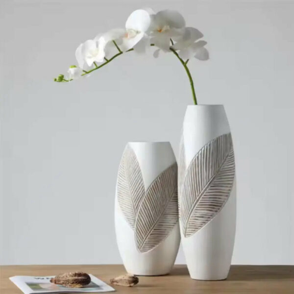 Grand Vase Blanc Décoratif 45cm